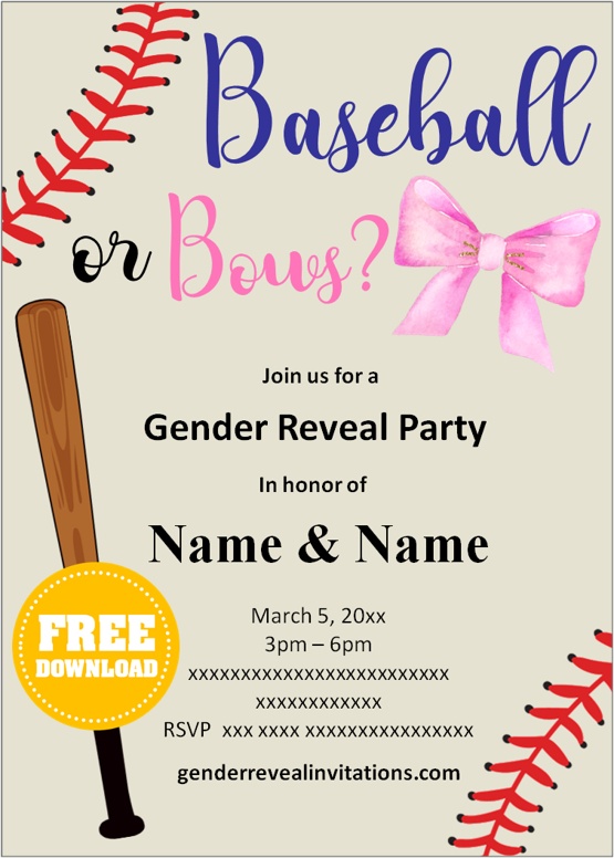 baseball gender reveal invitations