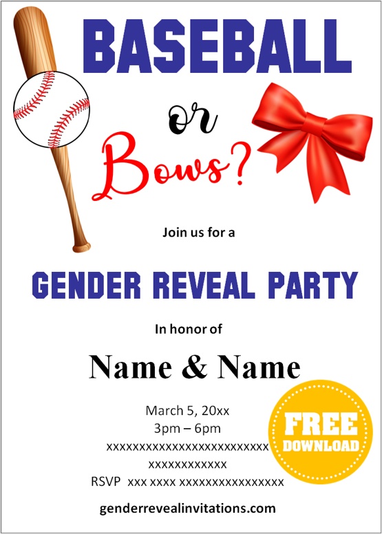 baseball gender reveal invitations