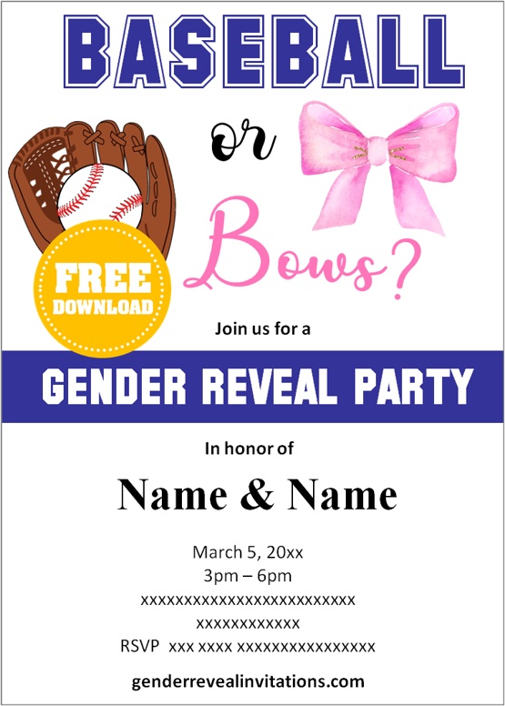 baby gender reveal invitations