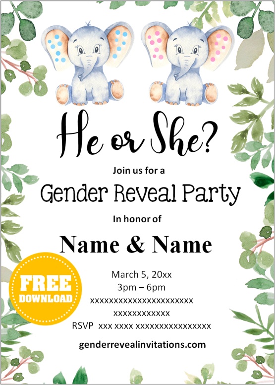 gender reveal online invitations