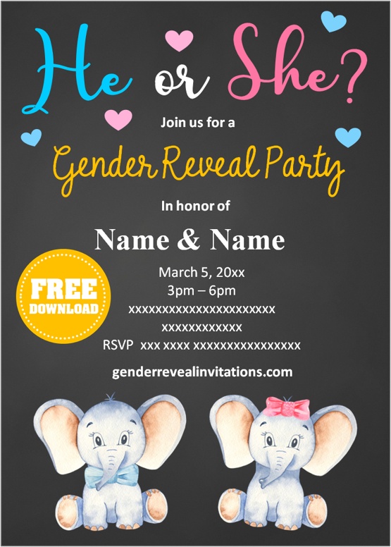 free gender reveal invitations