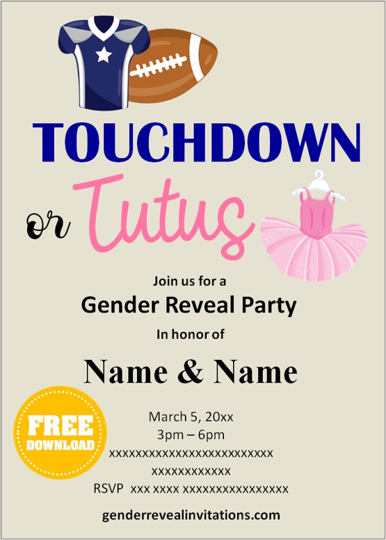 football gender reveal invitations