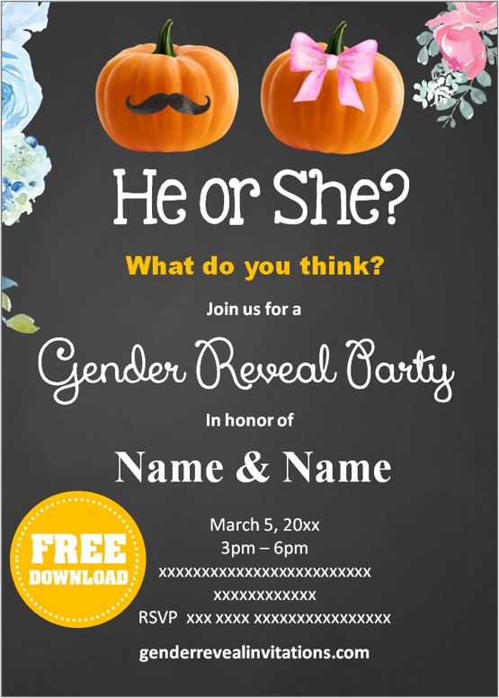 gender reveal halloween invitations