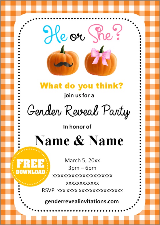 gender reveal invitations template