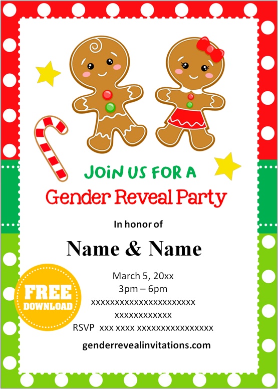 christmas gender reveal invitations