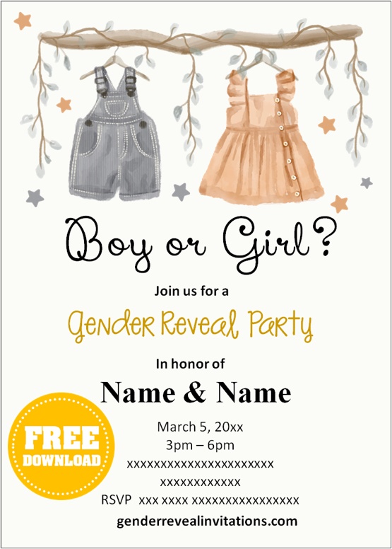 Boho Gender Reveal Invitations