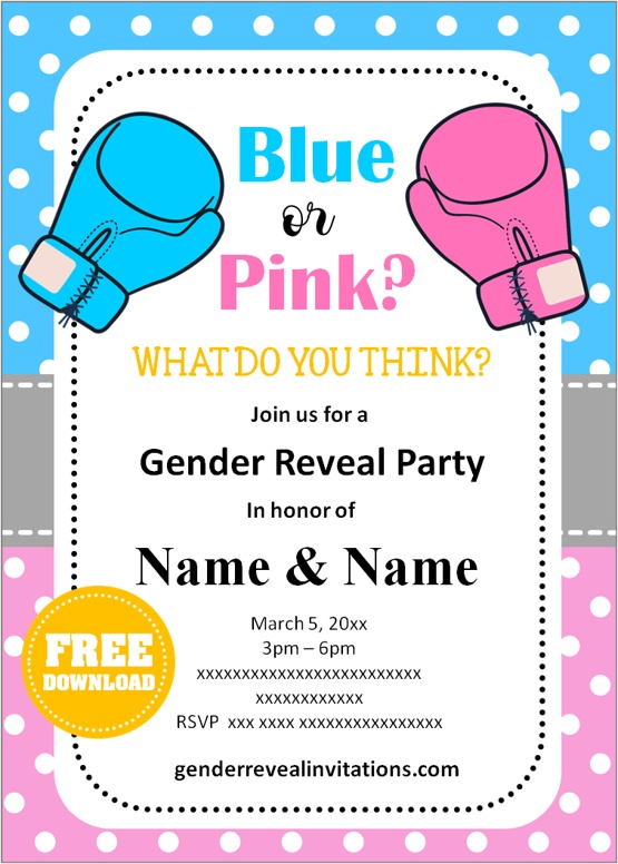 Box gender reveal invitations