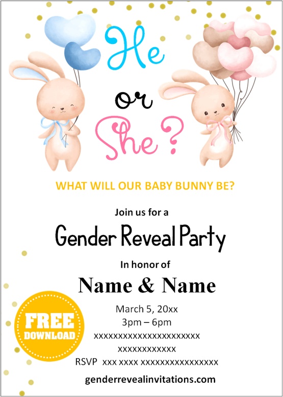 Easter gender reveal invitations ideas