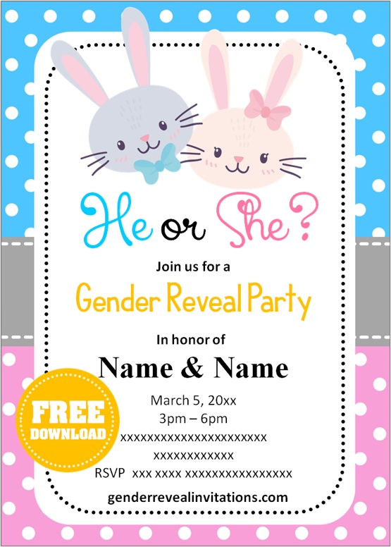 Easter gender reveal invitations free