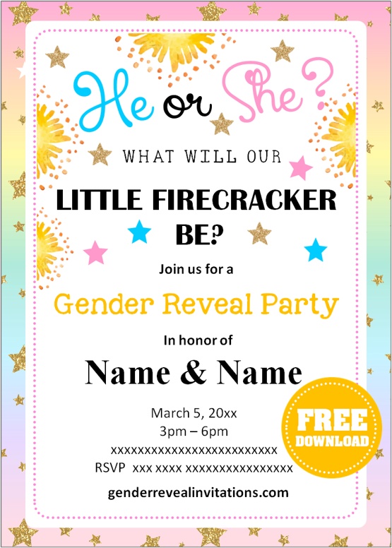 new years eve gender reveal invitations