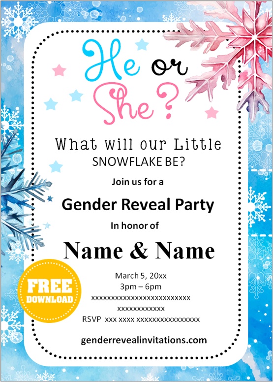 Winter Gender Reveal Invitation